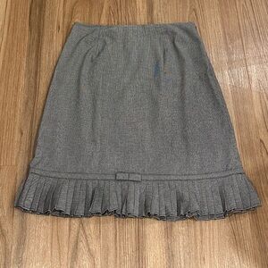 Gray Pencil Skirt with Ruffle Hem